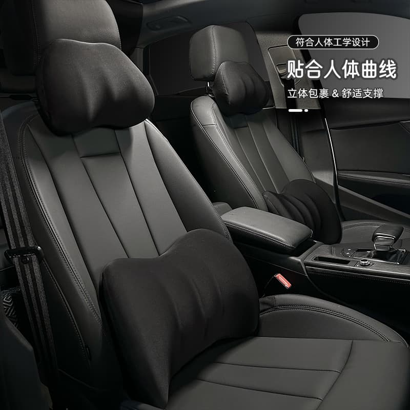 Car Headrest Pillow, Memory Foam Lumbar Support Cushion for Driver Seat, Pair of Neck Protection Pillows