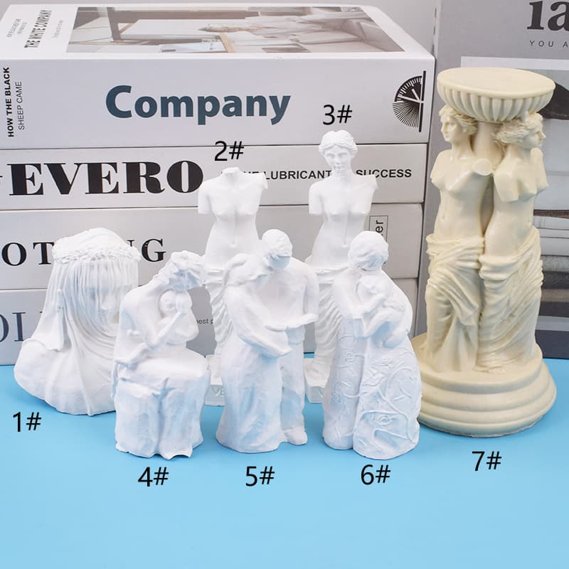 European sculpture mother and child couple pregnant woman character modeling candle silicone mold DIY plaster resin ornament mold