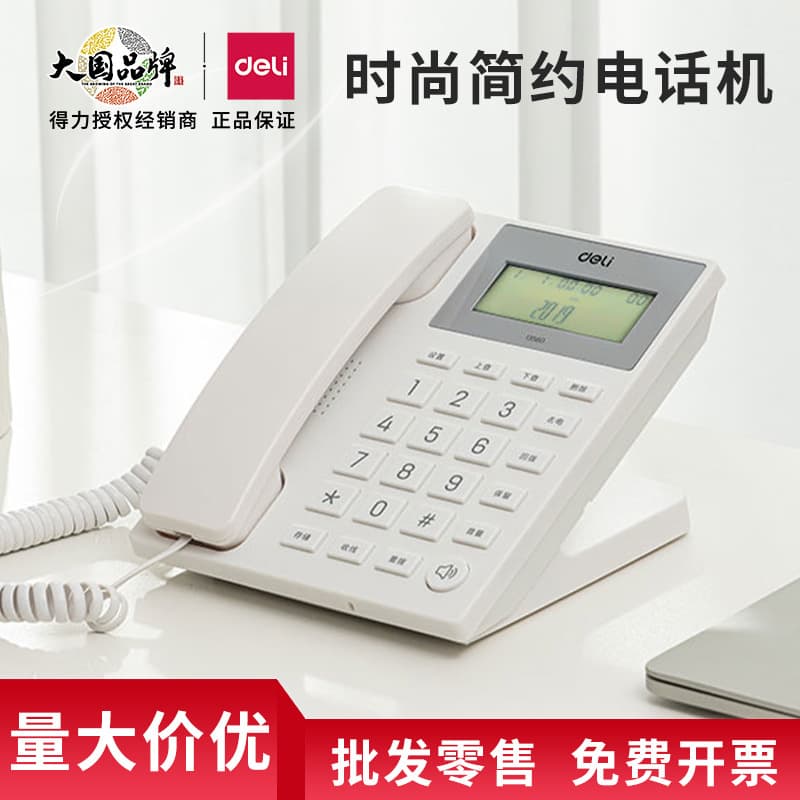 Deli 13560 Wired Desk Telephone for Office and Home Use, Caller ID, Speakerphone, Voice