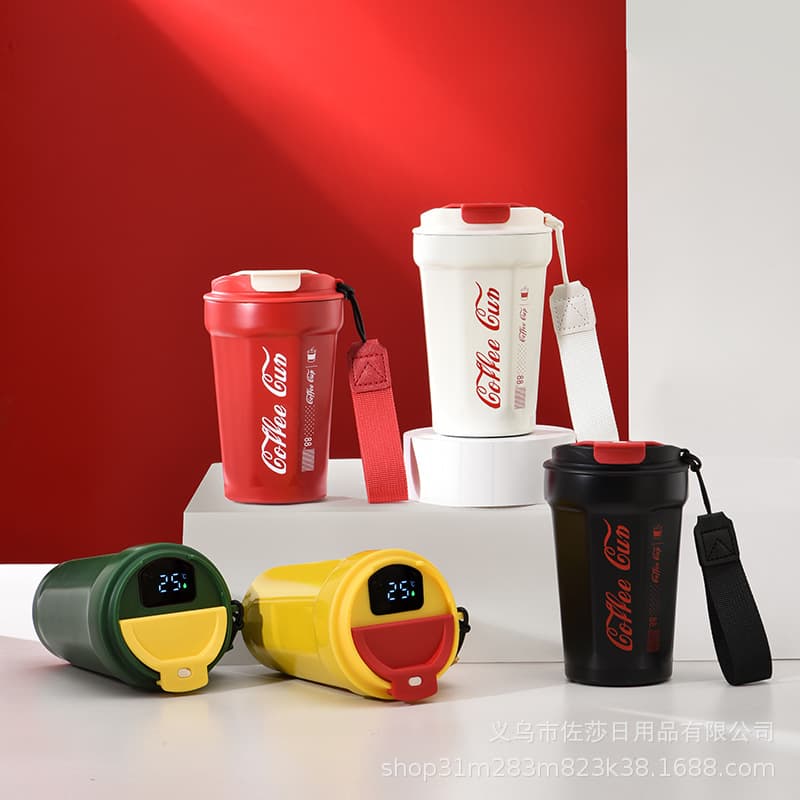 High-Quality Iced Coffee Cup 304 Stainless Steel Thermos Coffee Cup Car Cup Portable Cup Cross-Border E-Commerce Gift Tumbler with Handle