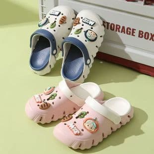 Mingya Kids Croc-Style Shoes Boys Girls Summer New Closed-Toe Beach Shoes Soft Sole Toddler Big Kid 2-in-1 Sandals