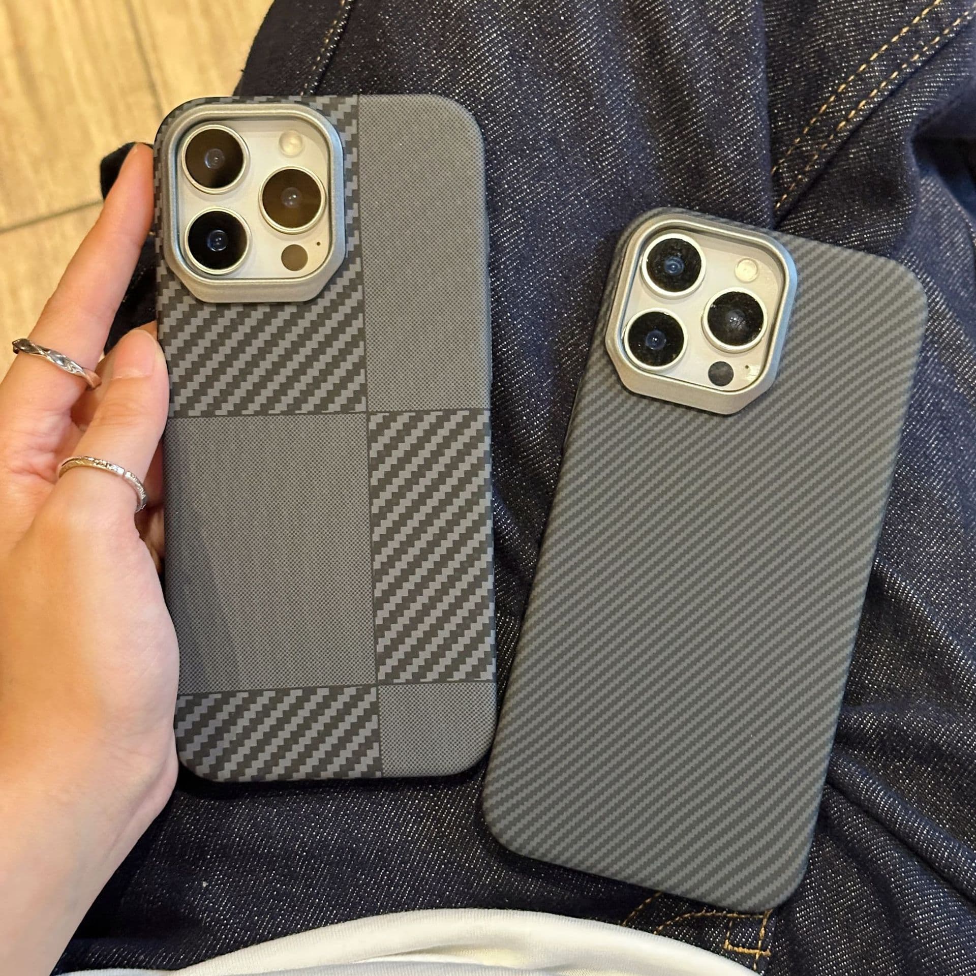 Compatible with iPhone 17 Pro Max Kevlar Texture Skin-Feel Phone Case, Apple 16 Premium PC Hard Protective Cover