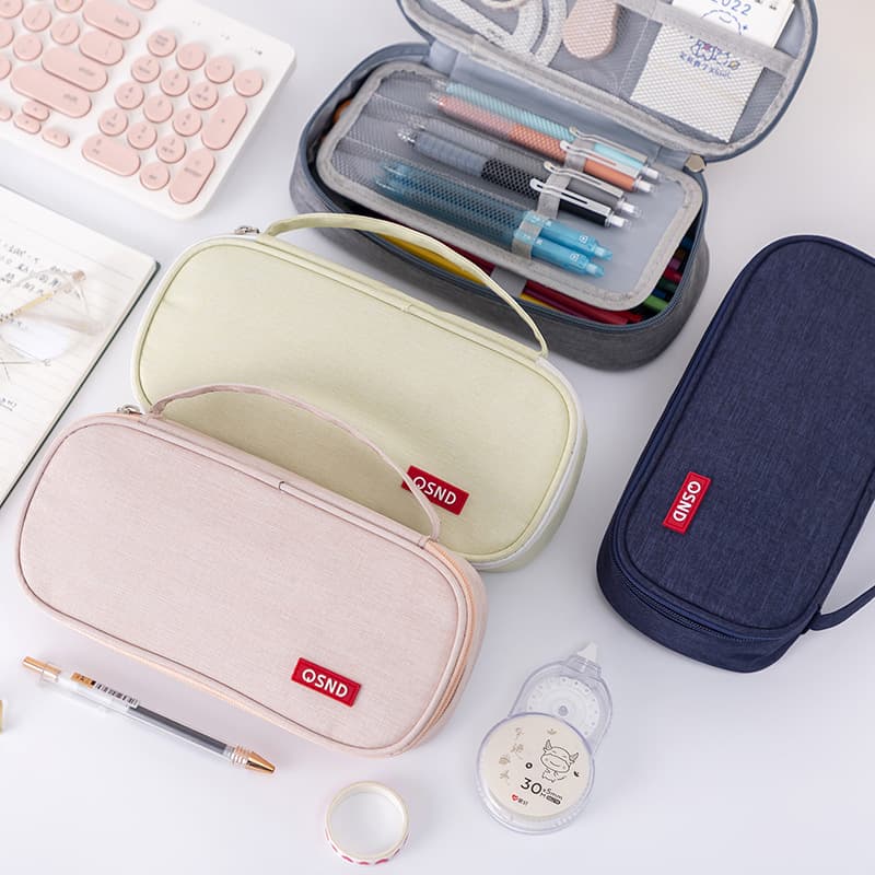 Cross-Border Export Large-Capacity Portable Pencil Case Popular Student Stationery Box Simple Pencil Pouch Stationery Bag Manufacturer Wholesale