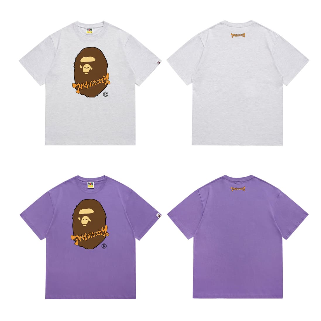 Long-term BAPE TShirt 2024SS summer ape-headed little monkey camouflage men and women same style short-sleeved round neck