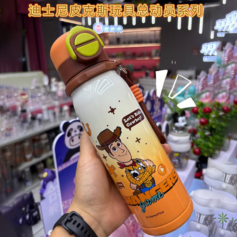 Toy Story Kids Insulated Water Bottle School Primary Student Boys Girls Cup Three-in-One Straw Cup