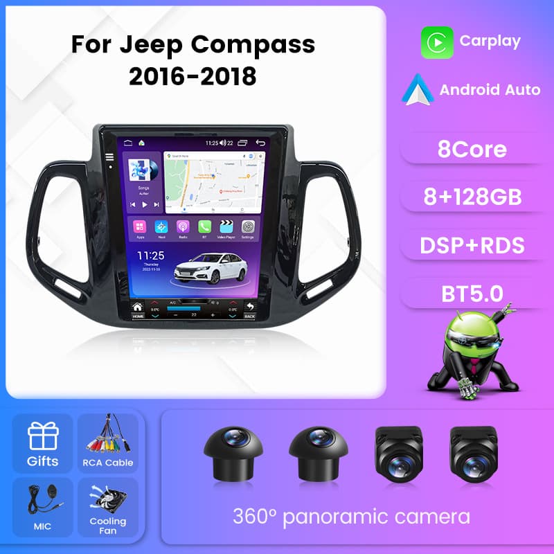 For Jeep Compass 2016-2018 Smart Vertical Screen Android Navigation