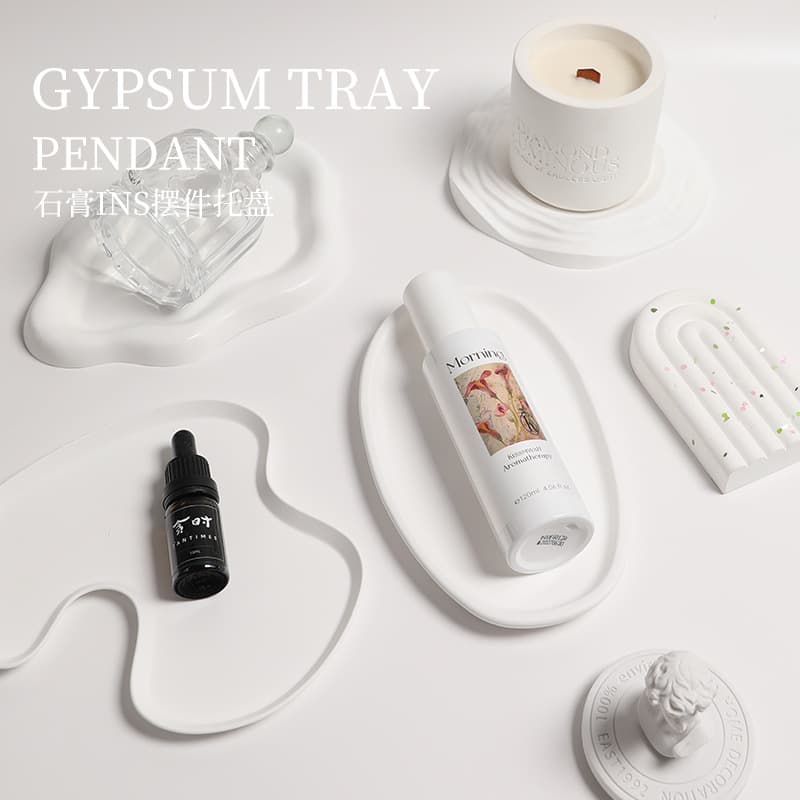 Plain Scented Gypsum Candle Tray Creative Irregular Tray Decoration Photo Prop Bedroom Jewelry Storage Tray Tool