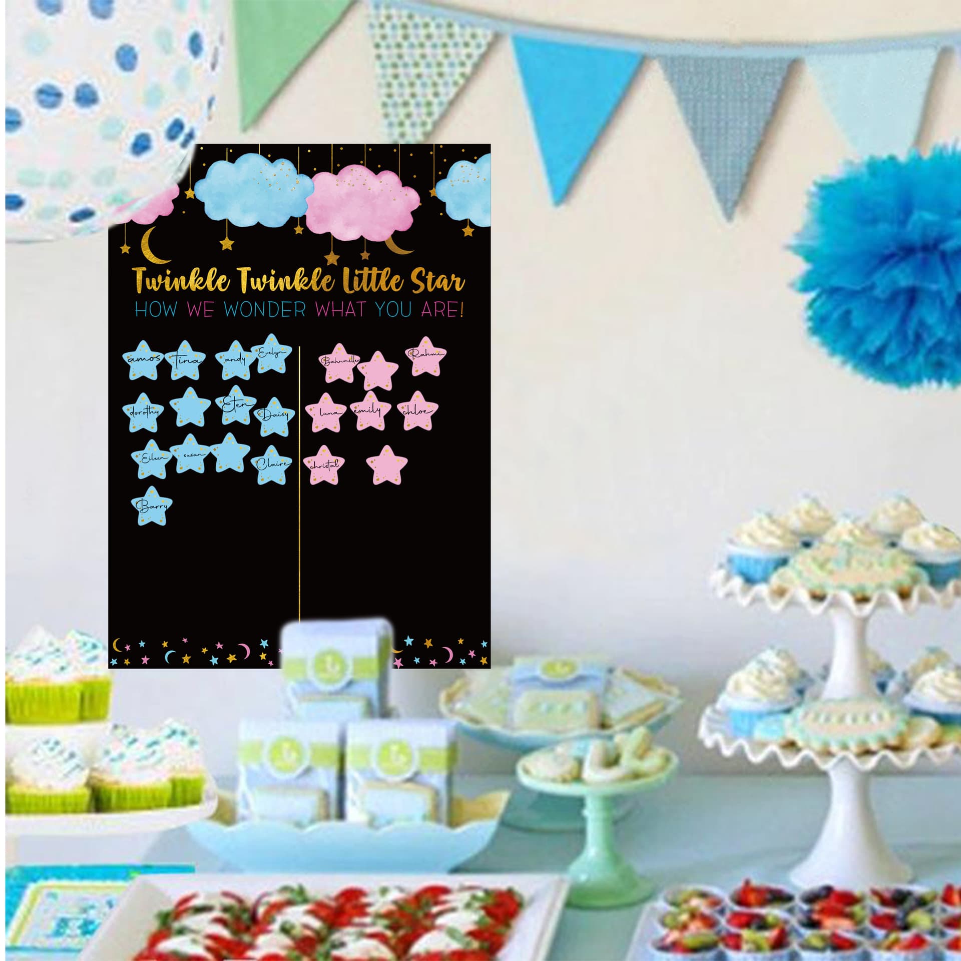 Gender Reveal Amazon Baby Shower Party Game Cards for Birthday Celebration