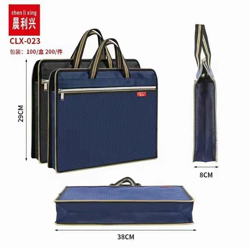 Chenlixing Business Briefcase Double Layer Thickened Large Capacity Waterproof Laptop Office Study Data File Folder