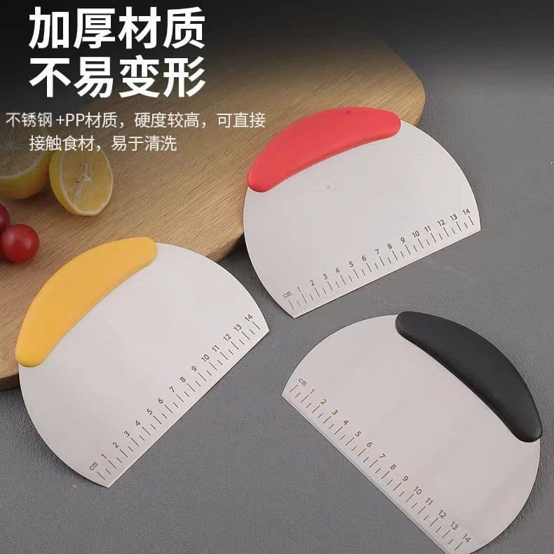 Stainless Steel Dough Cutter with Scale for Baking, Noodle Cutting, Nougat Cutting, Scraper, Baking Tool