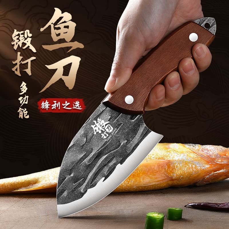 Wholesale new forged fish slaughter knife, specialized fish cleaning knife, sashimi slicer, household small kitchen knife, drop shipping available