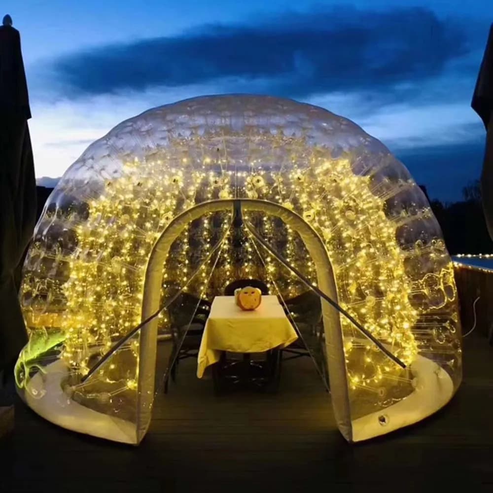 Custom Inflatable Transparent Camping Tent Bubble House Starry Sky Bubble Dome Inflatable Starry Ceiling