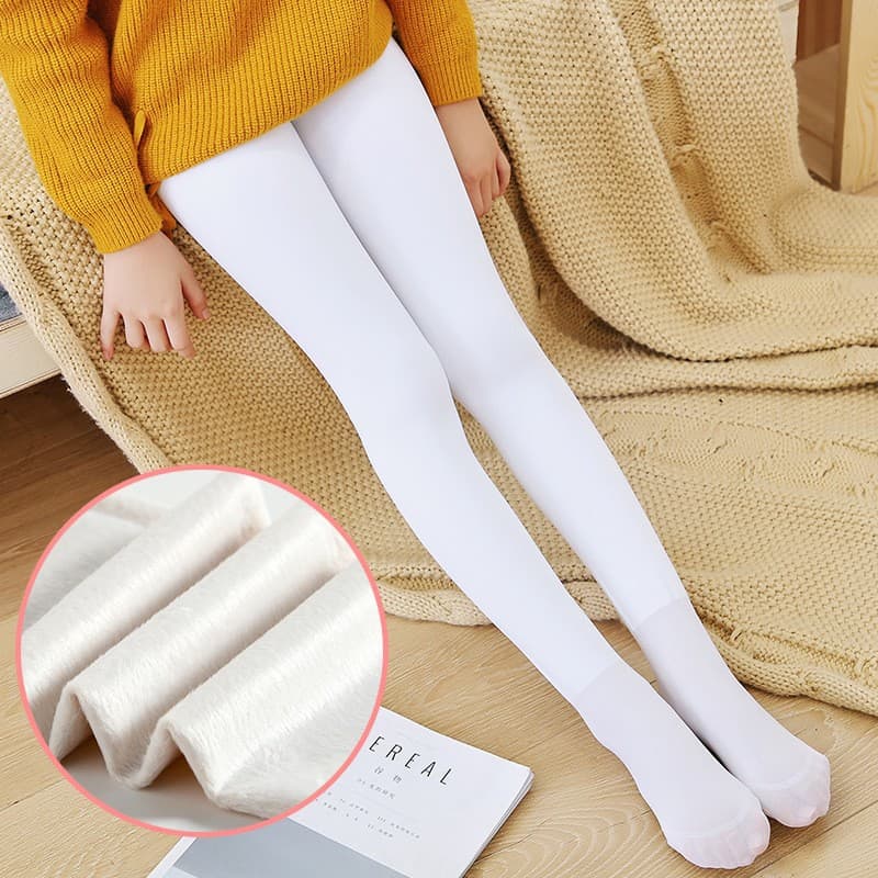 Thickened Fleece Ballet Dance Pantyhose Children's Autumn Winter Dragon Claw White Ballet Dancing Tights Breathable Moisture Wicking