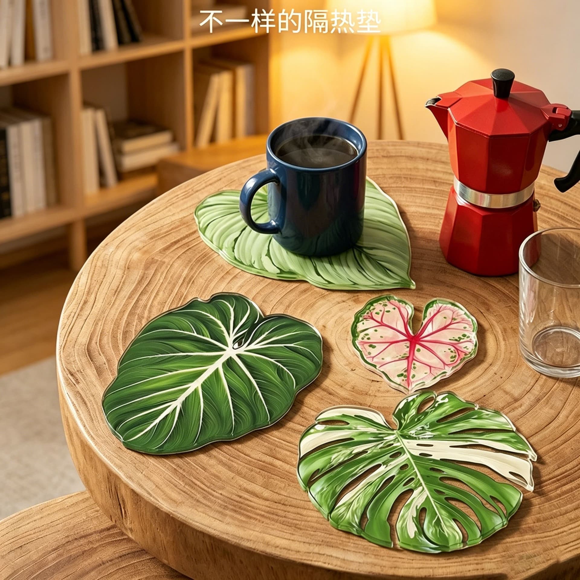 Ins Tropical Plant Irregular Acrylic Coaster Heat Insulation Easy to Clean Acrylic Coaster