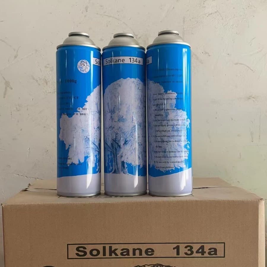 R134 net weight 1000g household air conditioning refrigerant AC snow refrigerant, factory direct sale Juhua inverter.