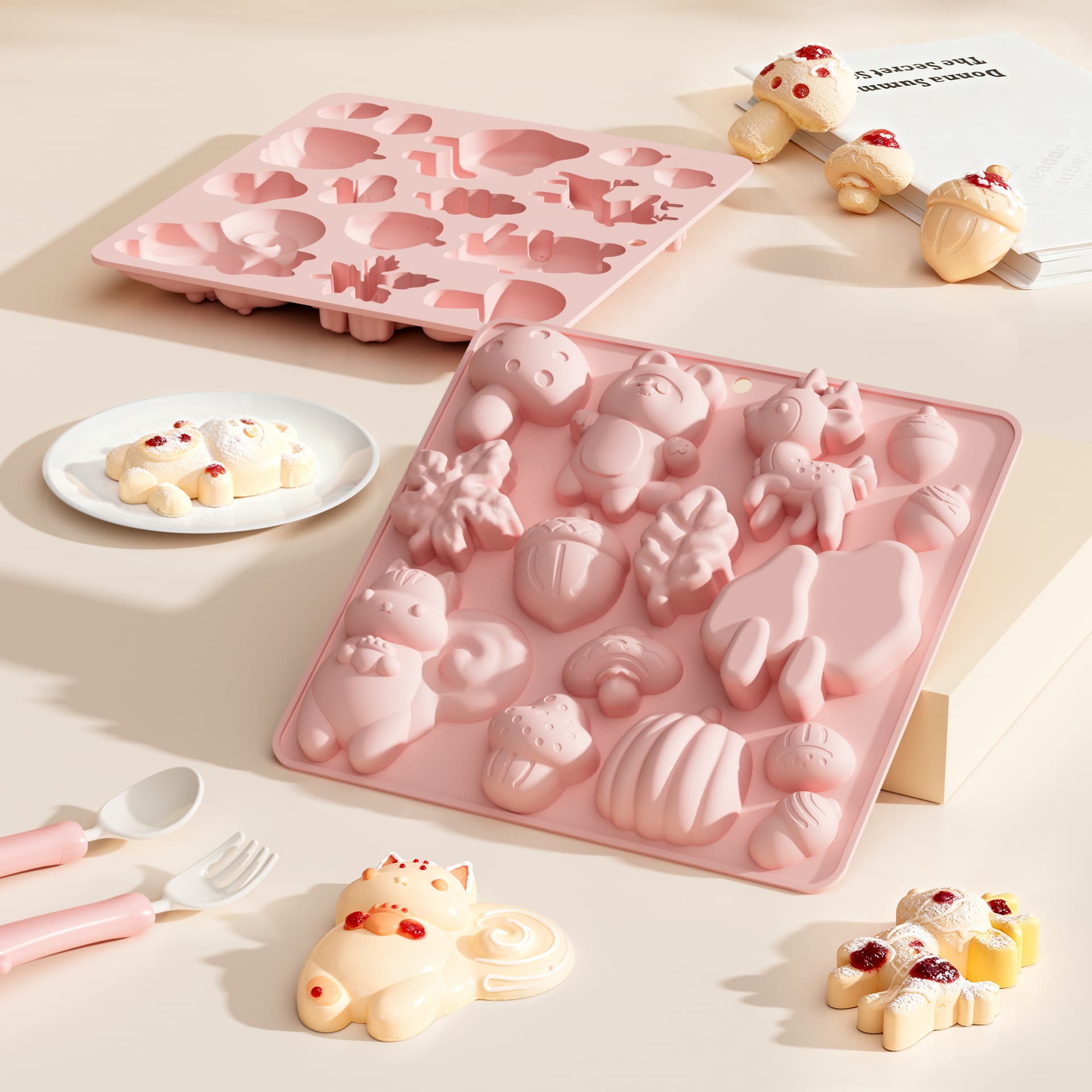 New Small Squirrel Deer Animal Shape Cake Mold Food-Grade Easy Release French Mousse Chocolate Mold