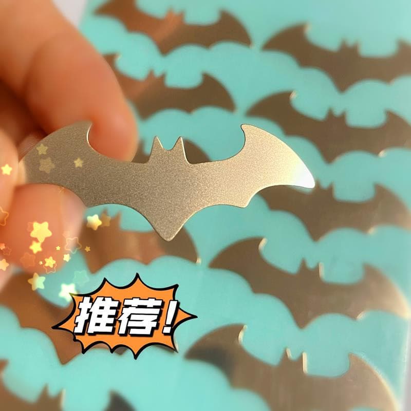 Custom Metal Phone Stickers with Bat and Various Patterns, Matte Finish