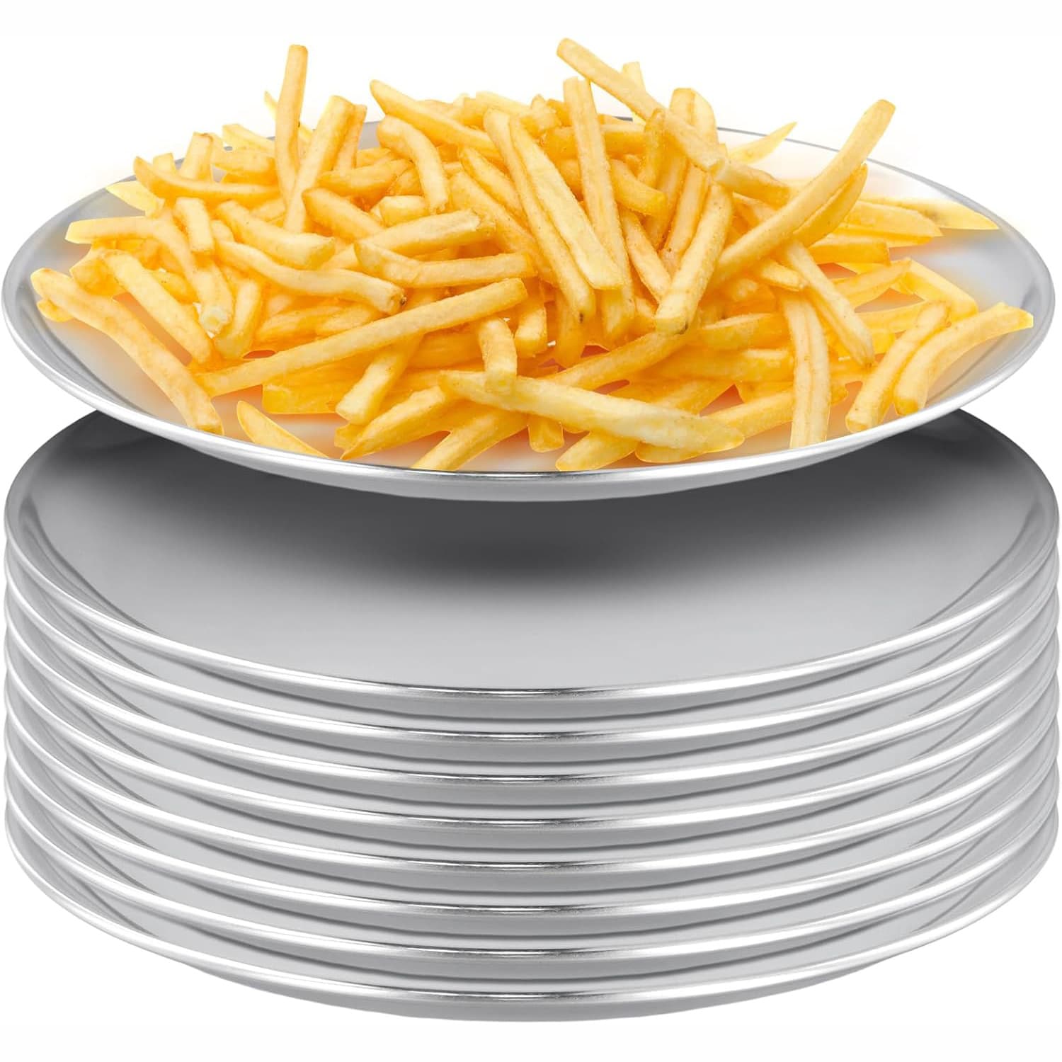 Cross-border Stainless Steel Baking Tray, BBQ Grill Pan, Buffet Pizza Pan, Vegetable Plate, Bone Dish, Picnic Plate, Camping Tray