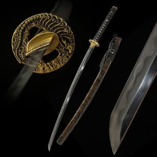 High-end Handmade Sanmei Gassan Clad Steel Japanese Sword Samurai Sword Integrated Katana Unsharpened