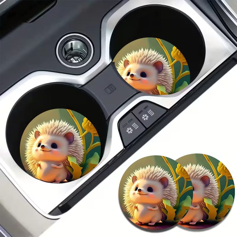 Hot-Selling Cross-Border Animal Pattern Car Cup Holder Dining Table Placemat Tea Cup Mat Coffee Cup Mat Creative Decoration
