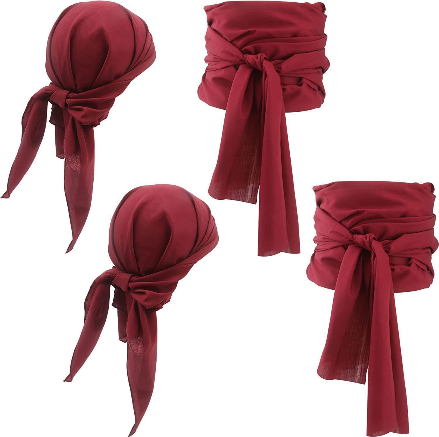 Amazon Halloween Pirate Costume Medieval Renaissance Linen Pirate Headscarf and Belt Clothing Accessories