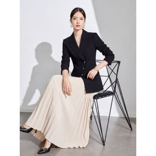 Luxury Texture Suit Skirt Set High-End Elegant Goddess Style Office Skirt Suit Formal Design Pleated Skirt Spring Autumn
