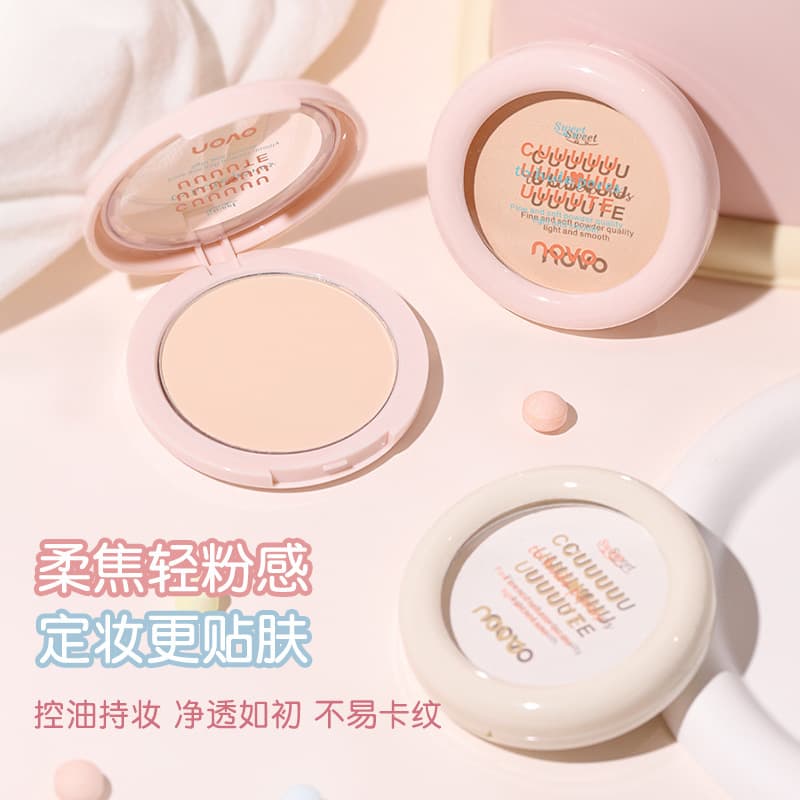 NOVO Lightweight Soft Matte Setting Powder Compact, Long-lasting Waterproof, Non-caking, Women's Loose Powder