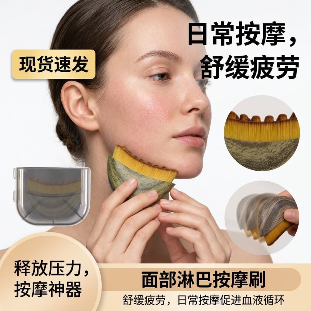 Cross-border Lymphatic Contour Face Brush Lymphatic Contour Face Brush Beginner Makeup Brush Set