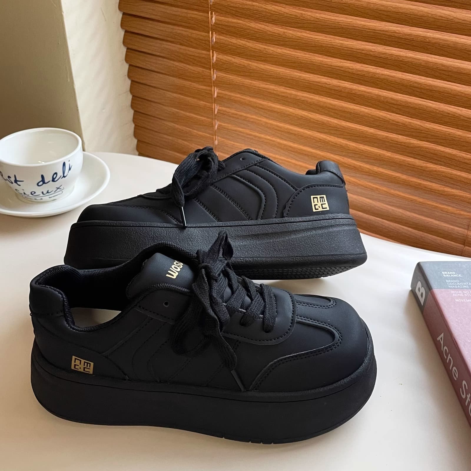 Campus Style Bread Shoes Cream Shoes White Shoes Basic Lace-Up Texture Dream Shoes Basic Cloud-Like Comfort