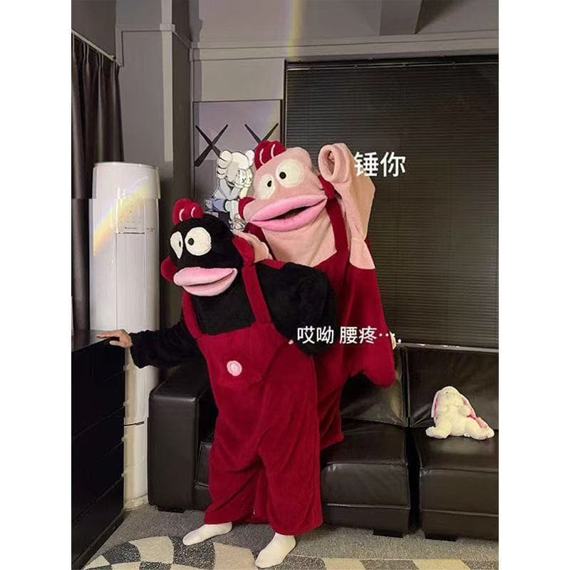 In-Stock New Year Version Clownfish Robe Comfortable Warm Hooded Cute Funny Pajamas Women Fleece-Lined Thickened Jumpsuit