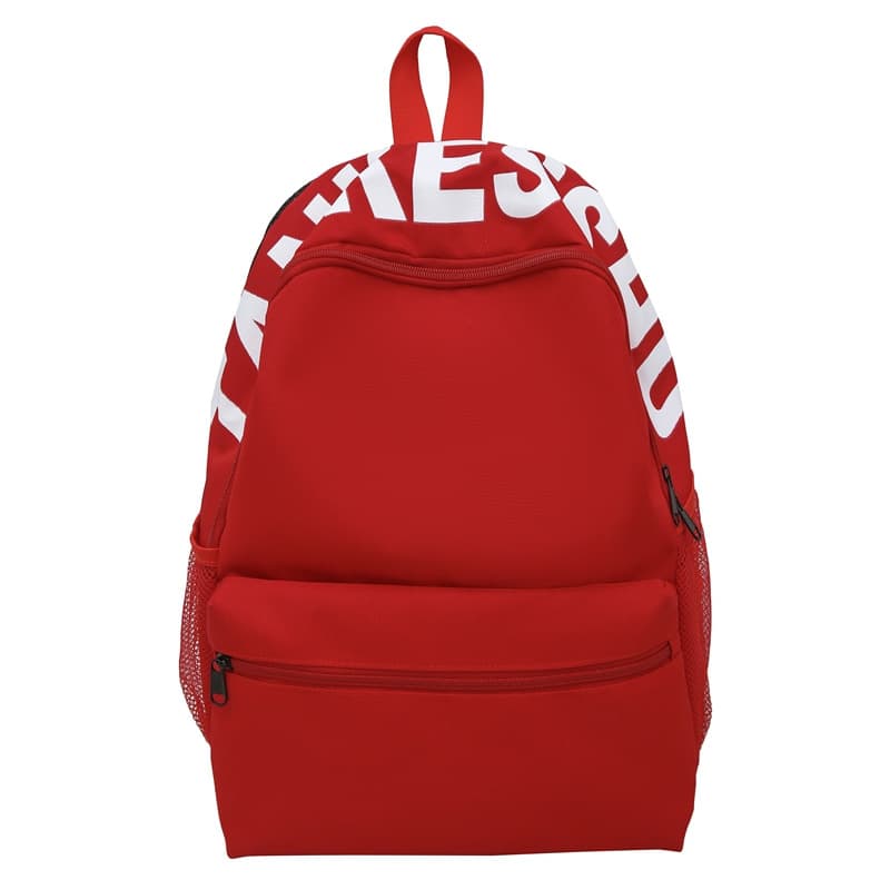 Japanese pure primary color original school bag college student simple lightweight backpack large capacity class commuting letter backpack
