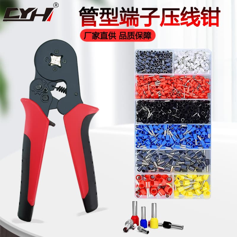 Amazon Hot Seller European Insulated Wire Stripping Pliers 4/6-Sided Ferrule Crimping Tool