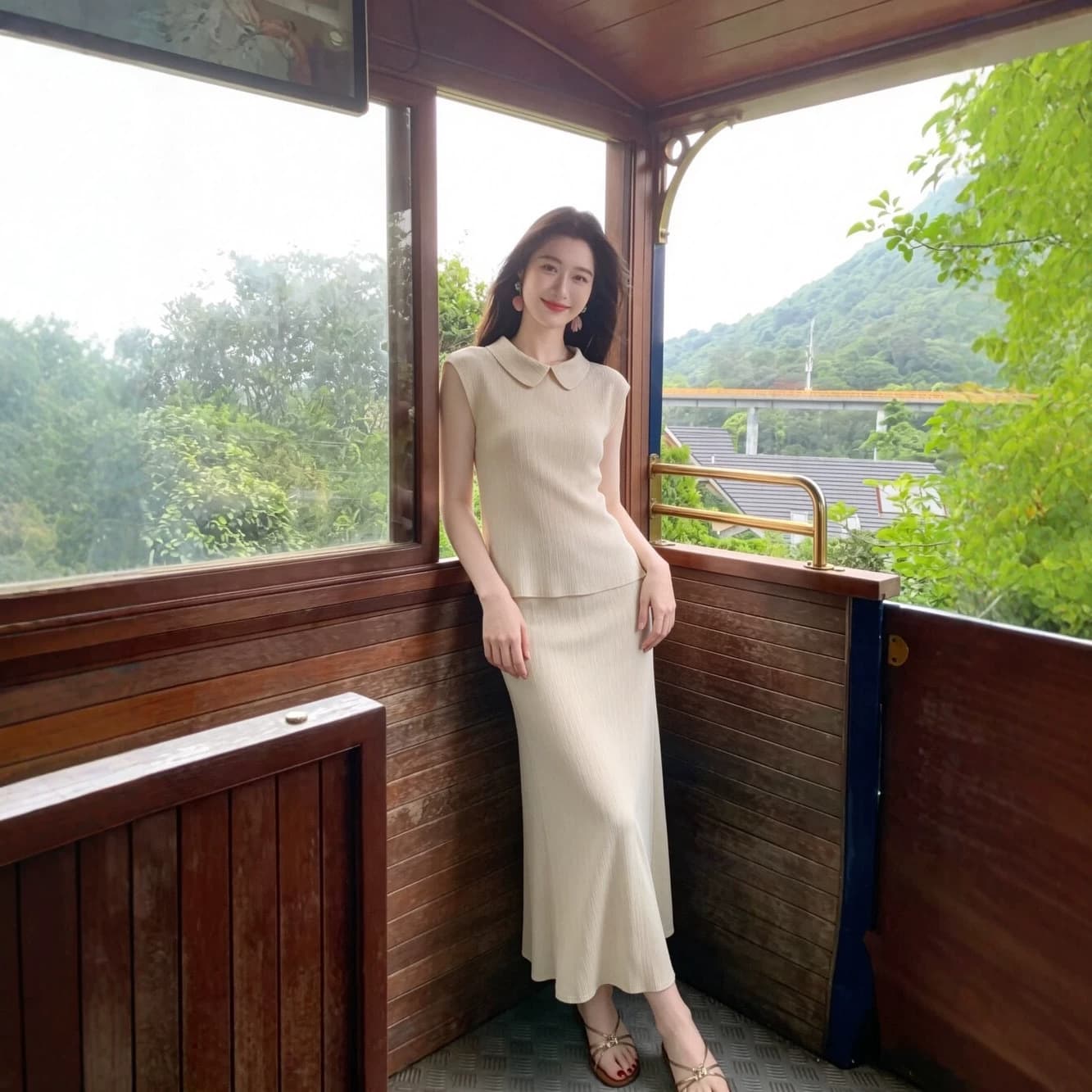 Pleated Family - New Age Sleeveless Blouse for Women, Summer Thin Style, Elegant Fitted Waist Pleated Top, Fashionable Shirt 23692