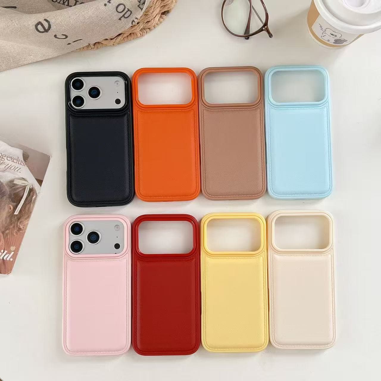 New Chanel Solid Color Bump Leather Texture Phone Case for iPhone 18 Pro Max, Cartoon Bread Style, Premium Soft Case for iPhone 17, 16