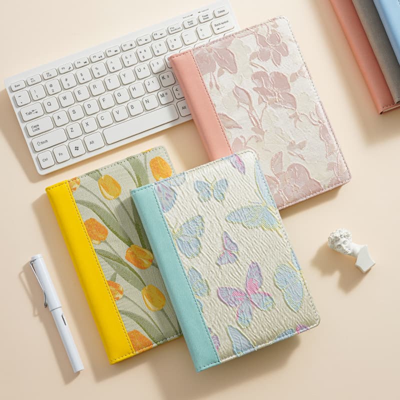 Fabric notebook A5 small fresh pink dot matrix inner core notebook high-looking ins style notepad customization