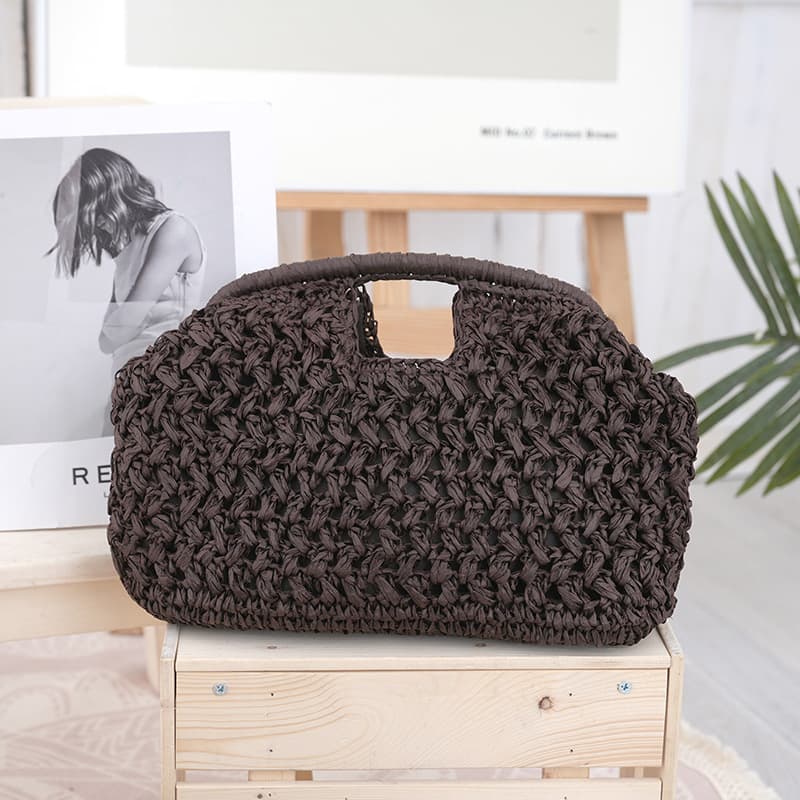 Handwoven handbag 2026 spring and summer new style simple and versatile straw bag women's hand bag beach bag