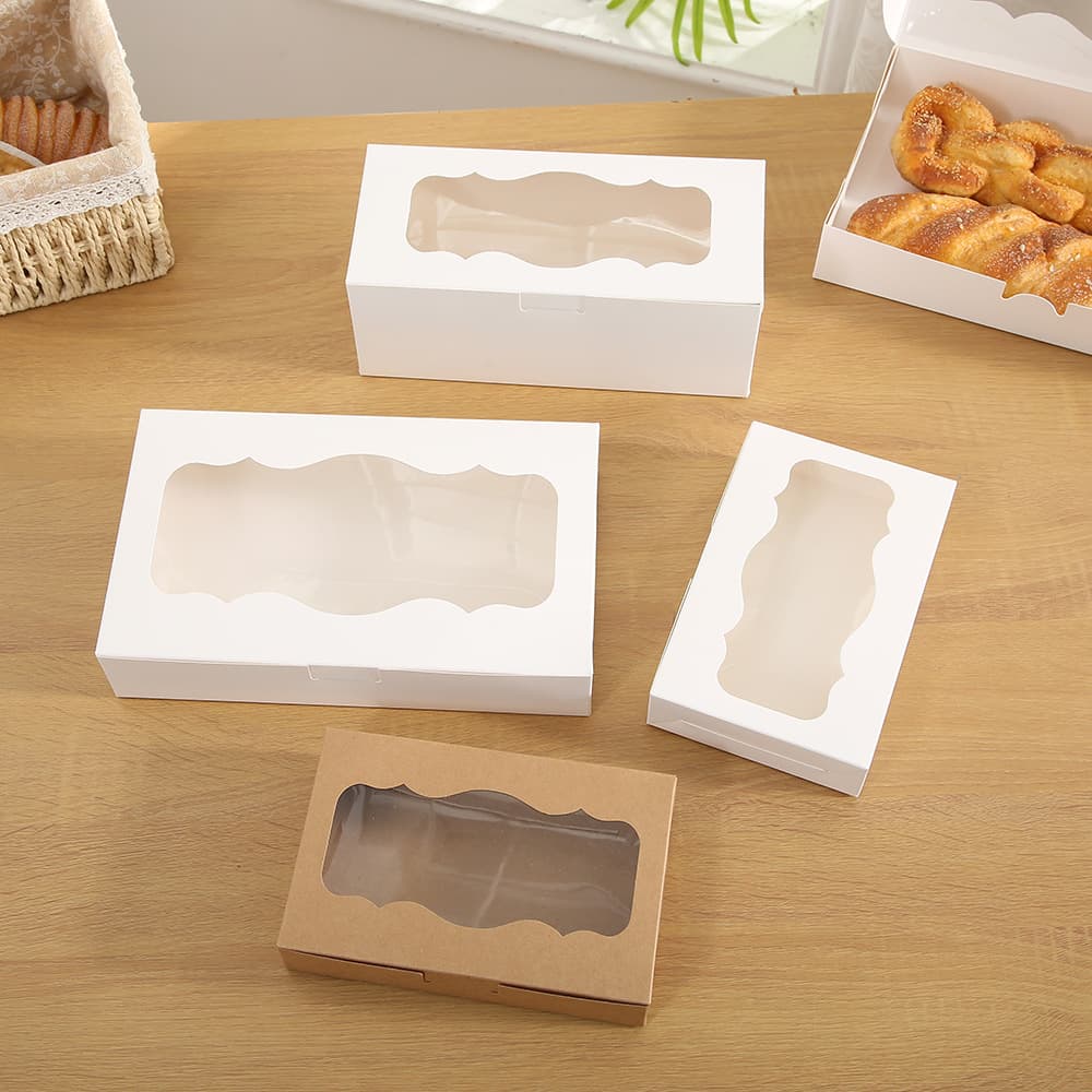 Wholesale Multi-Size Simple Cake Box Transparent Bread Dessert Cake Box for Bakery Packaging