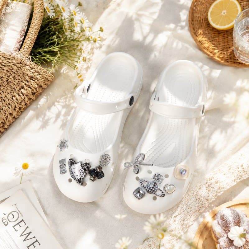 Crystal Mary Jane Ballet Shoes Sandals Women's Crocs Women's Outdoor One-Strap Sandals Beach Shoes Home Slippers Women