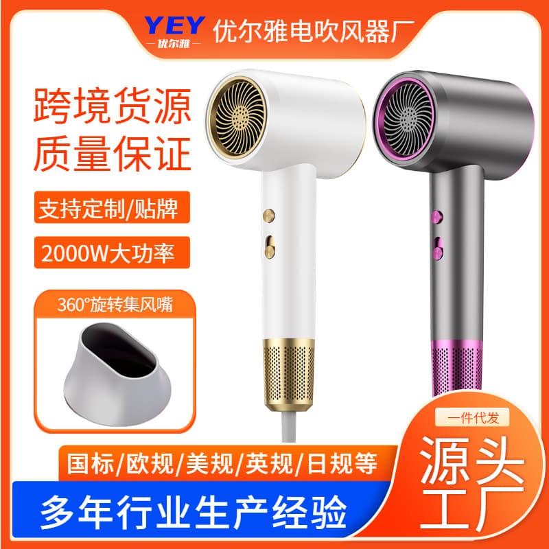 Custom Export High-Speed Hair Dryer for Salon, Home Use, High Power, Negative Ion Hair Care, Factory Direct Gift