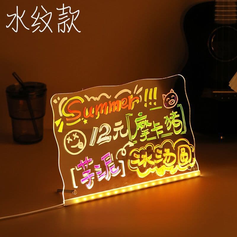 Fluorescent board night market stall display board luminous billboard blackboard writing luminous price list stall diversion artifact