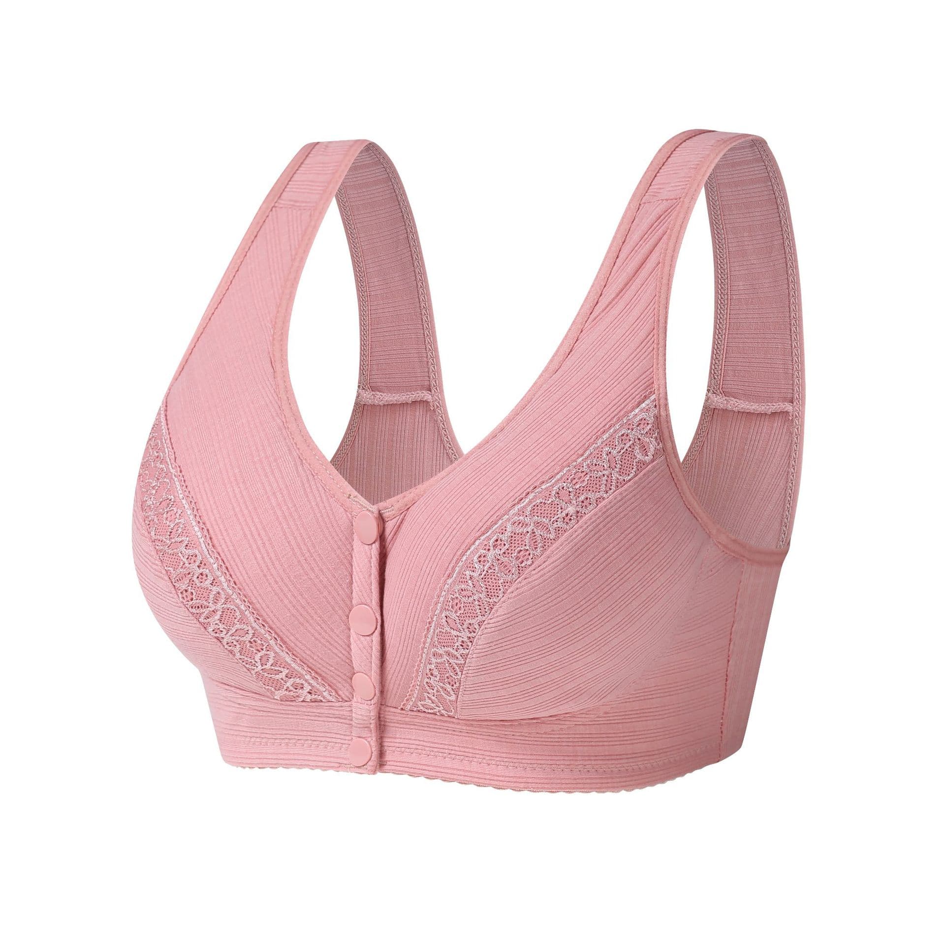Wanshuting Wireless Bra Vest Style for Middle-aged and Elderly Women Plus Size Front Closure Maternity Bra