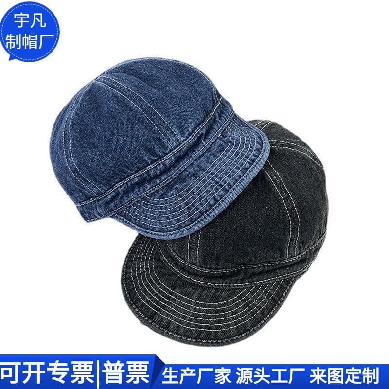 Manufacturer washed denim cap, washed denim hat baseball cap, national fashion beret hat, custom factory