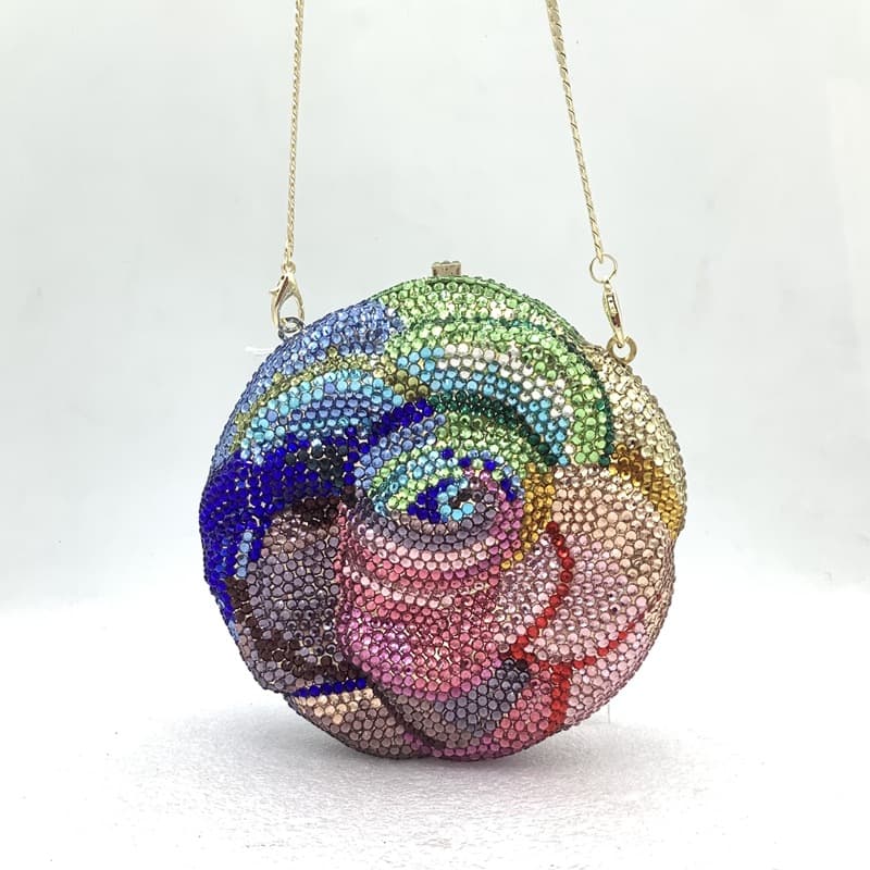 Xi Yuan Women's Crystal Bag Full of Diamonds Love Hollow Rhinestone Dinner Clutch Chain Shoulder Evening Bag Chain