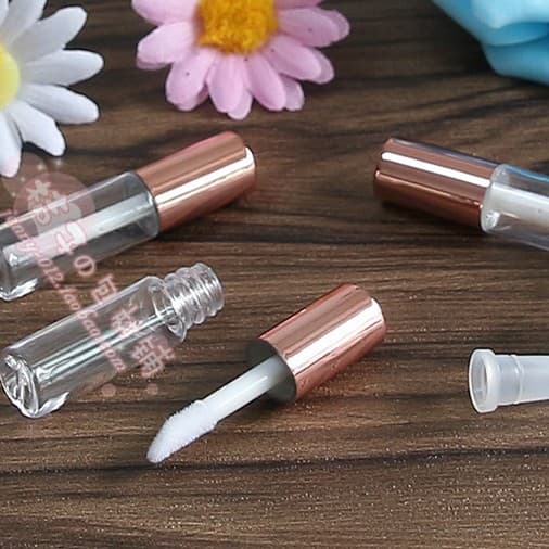 1.2ML mini lip oil tube trial size lip gloss, eyeshadow, lip color refill container in rose gold