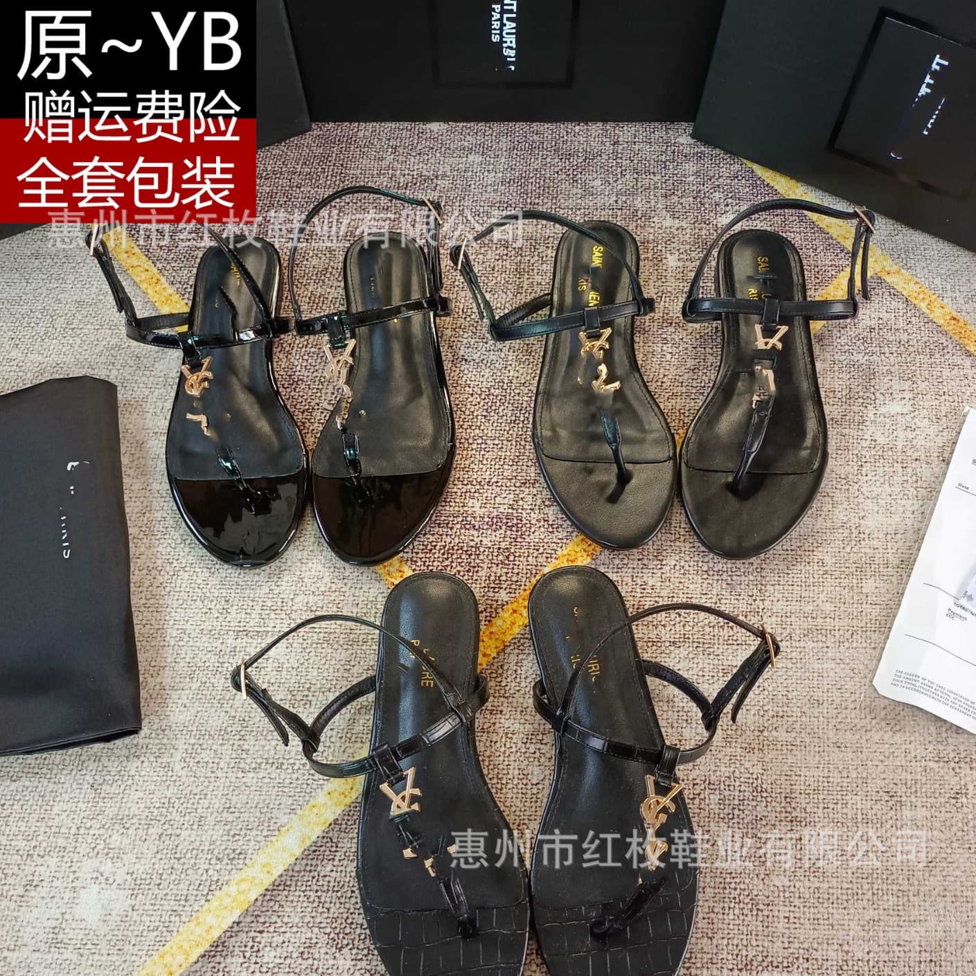 High version of Yang Shulin's summer metal thong flat-soled buckle sandals for women, fashionable round-toe hollow sandals
