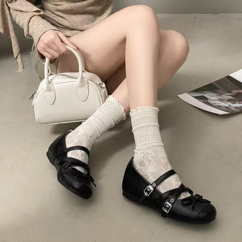 Vintage French Style Lace-Up Mary Jane Leopard Print Shoes for Women 2026 New Summer Autumn Inner Height Increase Square Toe Soft Sole Ballet Flats