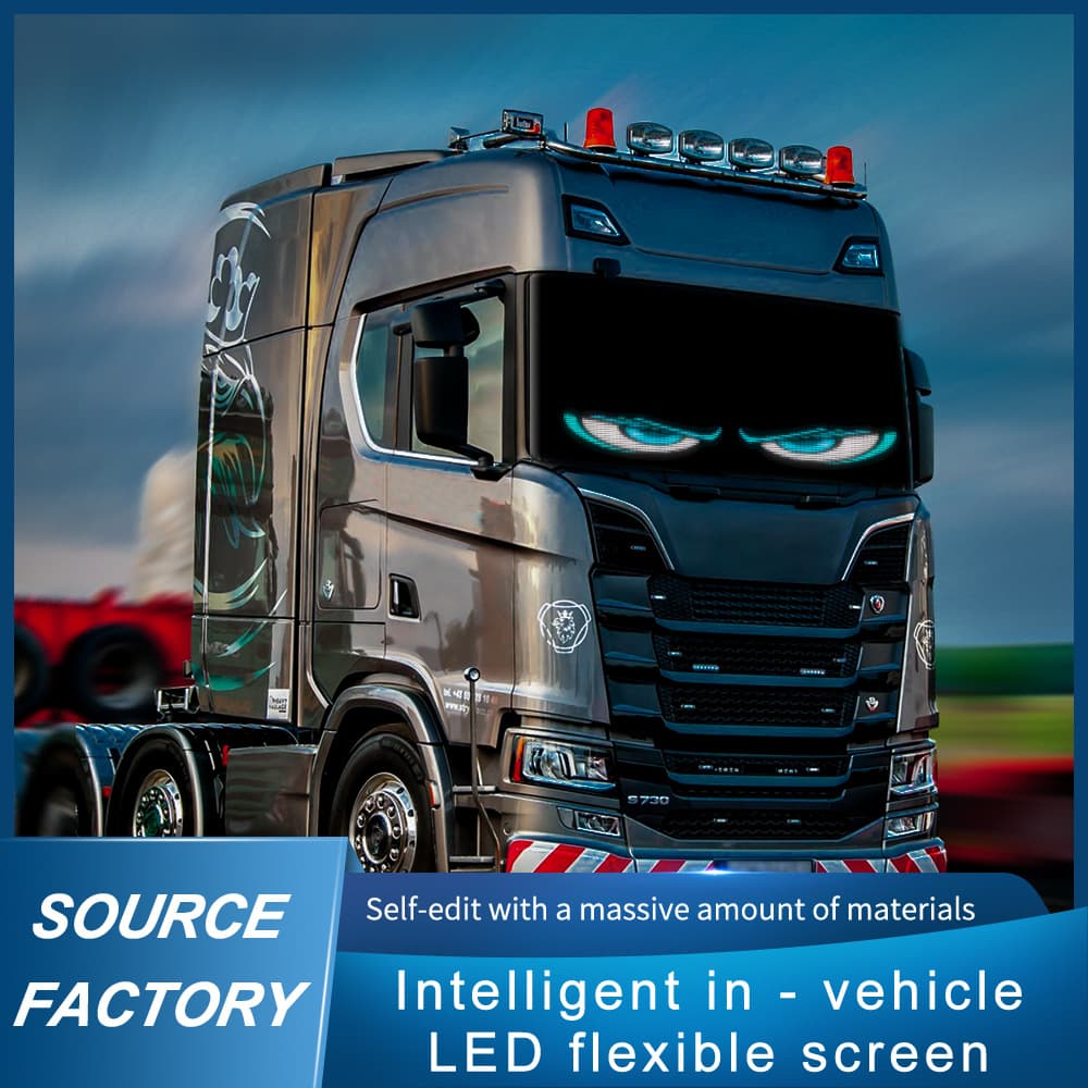 Truck Demon Eye LED Decoration Soft Screen Car Truck Eye Light Bluetooth Dynamic LED Flexible Advertising Screen