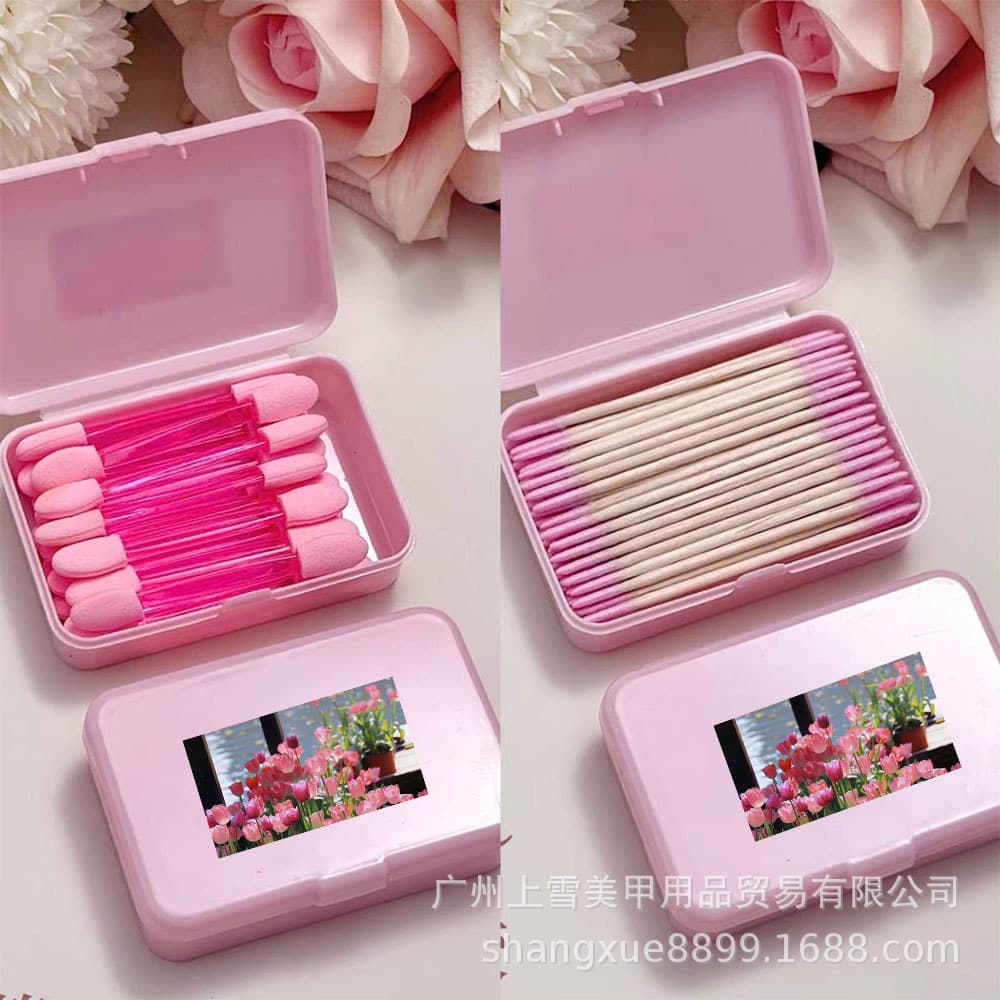 Shangxue•Cross-border manicure cotton swab rubbed with powder sponge stick to wipe glue spillage pointed cotton swab stick anti-spill glue cleaning tool
