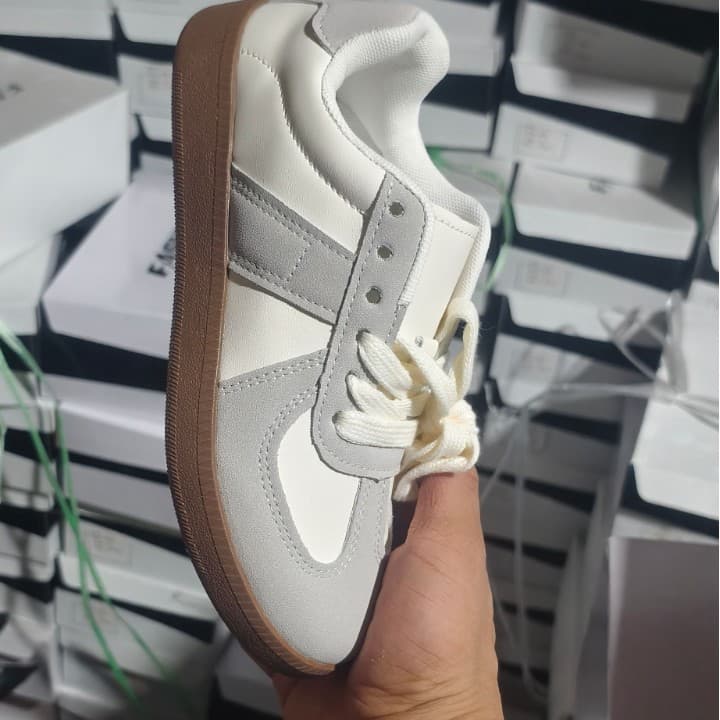 Casual Sports Co-branded German Training Shoes for Men, Summer Breathable Retro Trendy Versatile Couple White Board Shoes