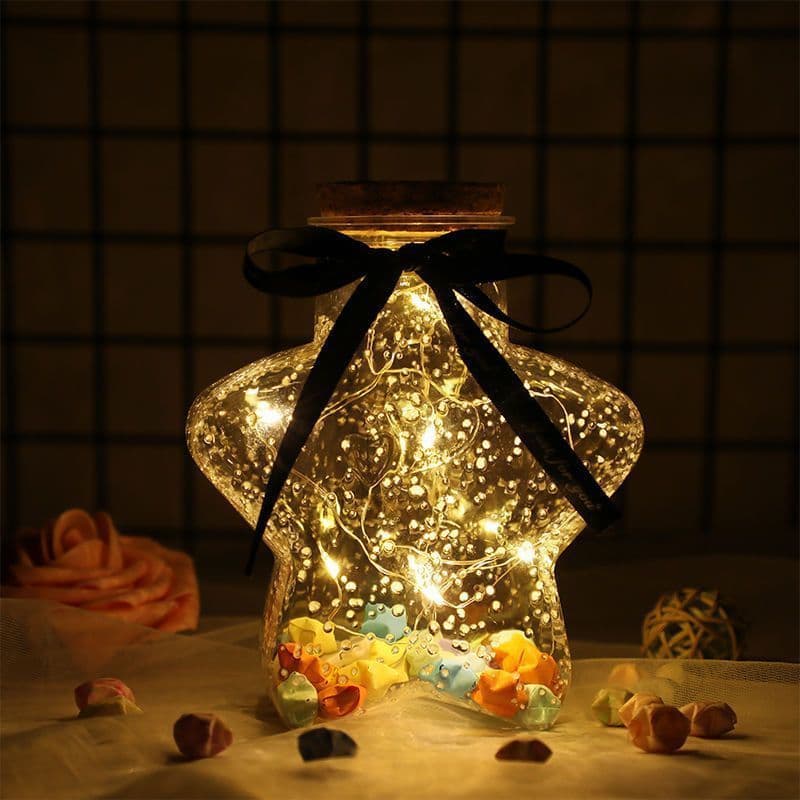 Creative DIY Glow Bottle Five-Star Plastic Bottle Wishing Bottle Birthday Valentine's Day 520 Gift Back-to-School Graduation Gift
